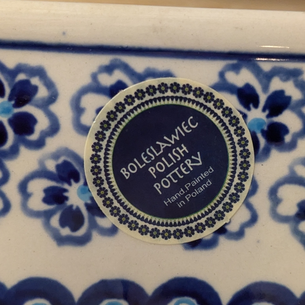 Polish Pottery Boleslawiec Peacock Handmade Baking Dish 9x5 #825 - Picture 3 of 7